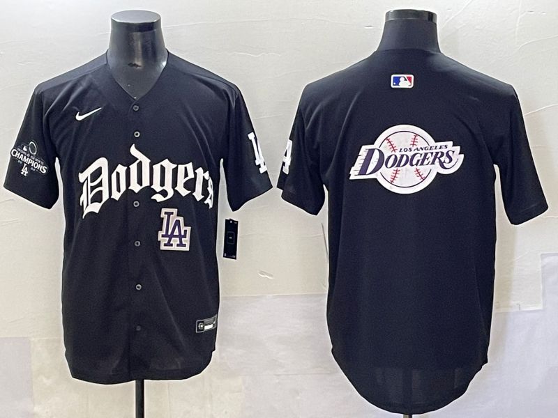 Men 2025 Los Angeles Dodgers Blank Black Seventh generation Joint Name Nike MLB Jersey style 42
